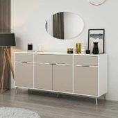 Minar Elina Ayaklı Konsol Aynalı Beyaz-Kumtaşı thumbnail 1