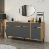 Minar Elina Ayaklı Konsol Aynalı Dore-Antrasıt thumbnail 1