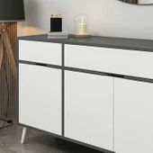 Minar Elina Ayaklı Konsol Aynalı Antrasıt-Beyaz thumbnail 3