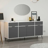 Minar Elina Ayaklı Konsol Aynalı Beyaz-Antrasıt thumbnail 3