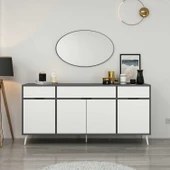 Minar Elina Ayaklı Konsol Aynalı Antrasıt-Beyaz thumbnail 2