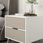 Minar Elina Ayaklı Komodin Beyaz-Kumtaşı thumbnail 3