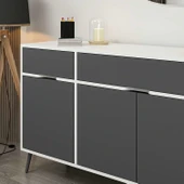 Minar Elina Ayaklı Konsol Aynalı Beyaz-Antrasıt thumbnail 4