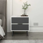 Minar Elina Ayaklı Komodin Beyaz-Antr thumbnail 2