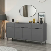 Minar Elina Ayaklı Konsol Aynalı Antrasıt-Antrasıt thumbnail 1