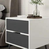 Minar Elina Ayaklı Komodin Beyaz-Antr thumbnail 3