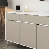 Minar Elina Ayaklı Konsol Aynalı Beyaz-Kumtaşı thumbnail 2