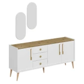 Minar Mitra Konsol Aynalı Set - Beyaz-Artisan (Konsol+Ayna Pano) thumbnail 7