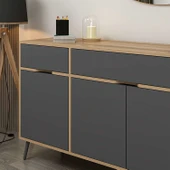 Minar Elina Ayaklı Konsol Aynalı Dore-Antrasıt thumbnail 3