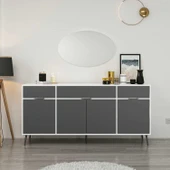 Minar Elina Ayaklı Konsol Aynalı Beyaz-Antrasıt thumbnail 2