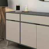 Minar Elina Ayaklı Konsol Aynalı Antrasıt-Kumtaşı thumbnail 3