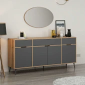 Minar Elina Ayaklı Konsol Aynalı Dore-Antrasıt thumbnail 4