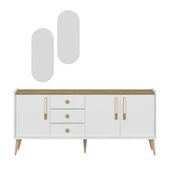 Minar Mitra Konsol Aynalı Set - Beyaz-Artisan (Konsol+Ayna Pano) thumbnail 6