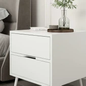 Minar Elina Ayaklı Komodin Beyaz-Beyaz thumbnail 3