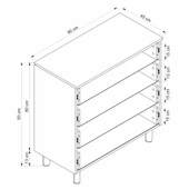 Minar Lotus Şifonyer 4 Çek-Artisan-Beyaz thumbnail 8