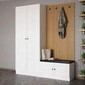 Minar Kale Dekor Panel 2 Kpk 2 Bölme Raf Port + Ayakkabılık Minderli Byz Mbrn İlkbahar Byz - 3