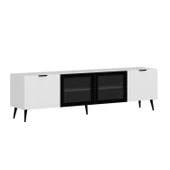 Minar Kale Tv Ünitesi Plus - Beyaz Beyaz Füme Cam thumbnail 6