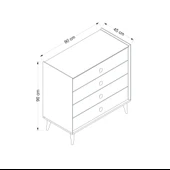 Minar Mitra Şifonyer 4C-Düz Beyaz-Artisan thumbnail 7