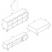 Minar Kale İlkbahar Set1 Tv + Orta Sehpa + Aynalı Konsol Beyaz thumbnail 7