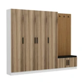 Minar Kale Dekor Panel 4 Kpk 2 Bölme Raf Port + Ayakkabılık Minderli Byz Dore - 4