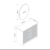 Minar Kale Luxe Soft 4Ç Mbrn Şifonyer Büyük Yuv.Ayna-Antrasit thumbnail 7