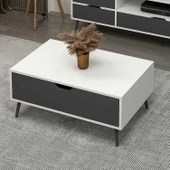 Minar Elina Ayaklı Orta Sehpa- Beyaz-Antr thumbnail 2