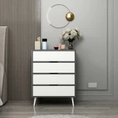 Minar Elina Ayaklı Şifonyer Antr-Beyaz thumbnail 2