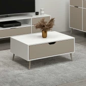 Minar Elina Ayaklı Orta Sehpa- Beyaz-Kumtaşı thumbnail 1