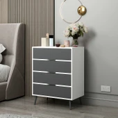 Minar Elina Ayaklı Şifonyer Beyaz-Antr thumbnail 1