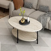 Minar Elis Metal Orta Sehpa-Traverten thumbnail 1