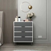 Minar Elina Ayaklı Şifonyer Beyaz-Antr thumbnail 2