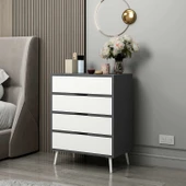 Minar Elina Ayaklı Şifonyer Antr-Beyaz thumbnail 1