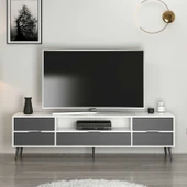 Minar Elina Ayaklı Tv Ünitesi Beyaz-Antr thumbnail 1