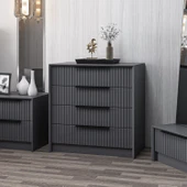 Minar Kale Luxe Soft 4Ç Mbrn Şifonyer-Antrasit - 1