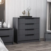 Minar Kale Luxe Soft 4Ç Mbrn Şifonyer-Antrasit - 2