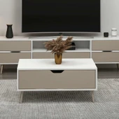 Minar Elina Ayaklı Orta Sehpa- Beyaz-Kumtaşı thumbnail 4