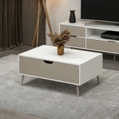 Minar Elina Ayaklı Orta Sehpa- Beyaz-Kumtaşı thumbnail 3