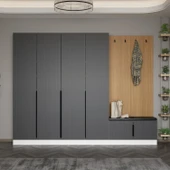 Minar Kale Dekor Panel 4 Kpk 2 Bölme Raf Port + Ayakkabılık Minderli Byz Mbrn Çizgili Antr - 1
