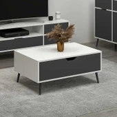 Minar Elina Ayaklı Orta Sehpa- Beyaz-Antr thumbnail 1