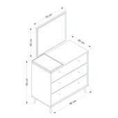 Minar Lara Şifonyer 3C - Beyaz thumbnail 7