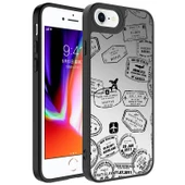 iPhone SE 2022 Ayna Görünümlü ve Desenli Şık Mirror Premium Kılıf Seyehat - 1