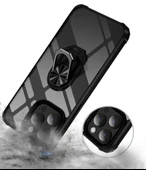 Samsung Galaxy Z Flip 4 Yüzüklü ve Kenarları Renkli Köşe Korumalı Mola Premium PC Silikon Kılıf Kırmızı - 5