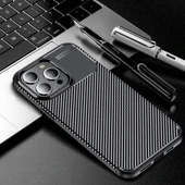 Huawei P40 Lite Kılıf Karbon Desenli Şık Negro Premium Silikon Kapak Lacivert - 4