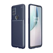 One Plus Nord N10 5G Kılıf Karbon Desenli Şık Negro Premium Silikon Kapak Lacivert - 1