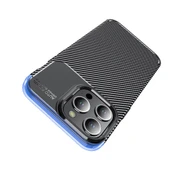 Huawei P40 Lite Kılıf Karbon Desenli Şık Negro Premium Silikon Kapak Lacivert - 5