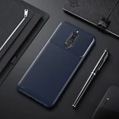 Huawei Mate 10 Lite Kılıf Karbon Desenli Şık Negro Premium Silikon Kapak Lacivert - 1