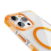 Samsung Galaxy S24 Ultra Kılıf Magsafe Şarj Özellikli Airbagli Takılabilir Askı Aparatlı Nana Kapak Turuncu - 2