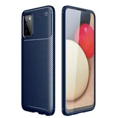 Samsung Galaxy A03S Kılıf Karbon Desenli Şık Negro Premium Silikon Kapak Lacivert - 1