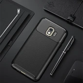 Samsung Galaxy J2 Core Kılıf Karbon Desenli Şık Negro Premium Silikon Kapak Siyah - 1