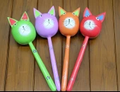 Ahşap Kedi Marakas Tekli Polos:29 - 1